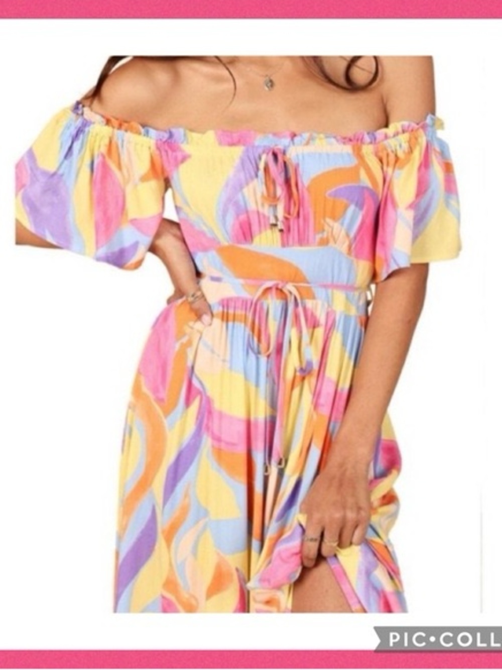 Petal and Pup NWT Off-Shoulder Multicolor Swirl Dress Sz XS